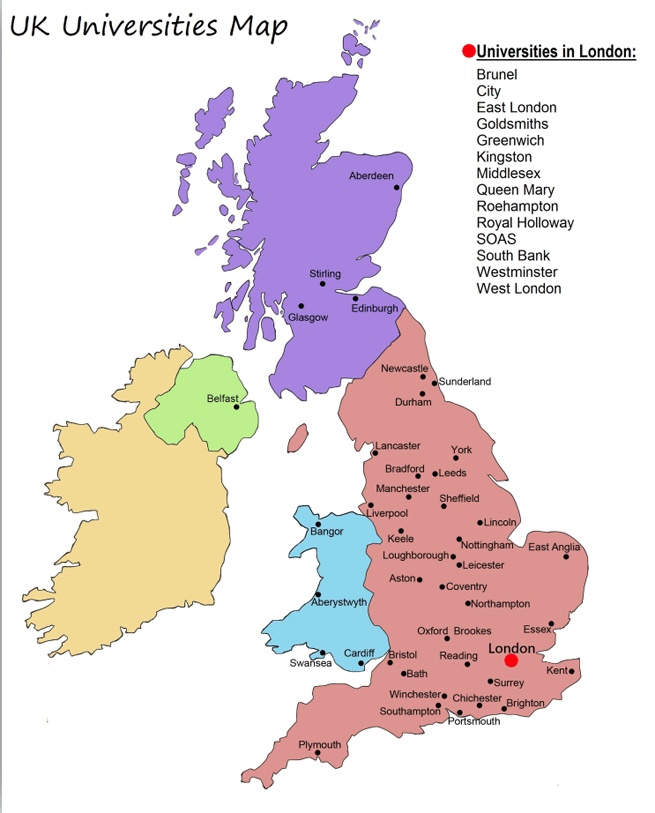 英国学校地图