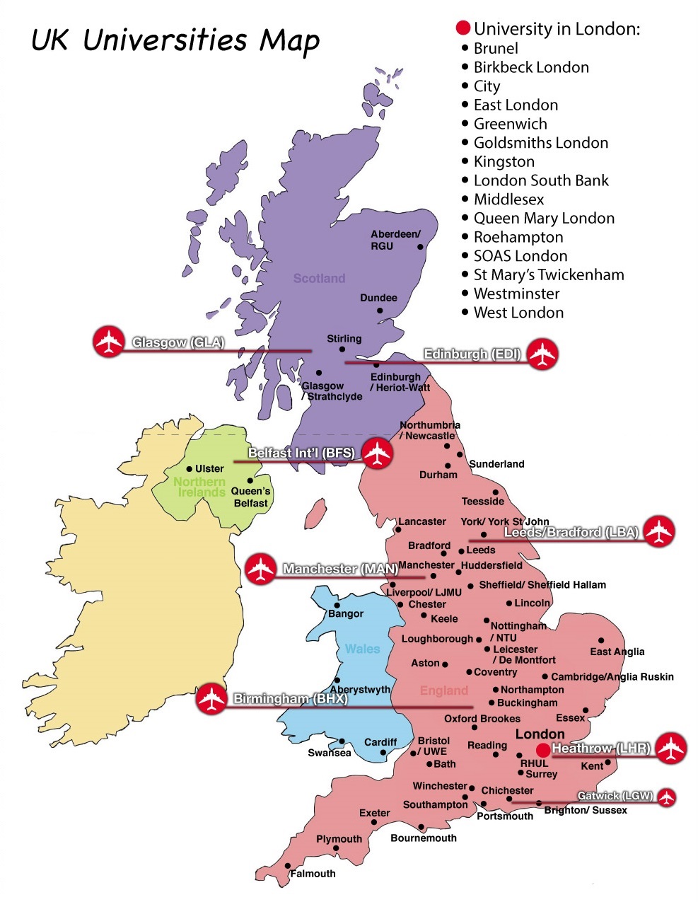 英国学校地图